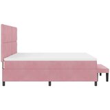  Krevet s opruga kutije Ružičasta 200 x 200 cm Baršun | shoptok.hr