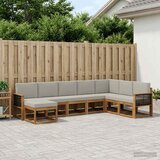  Set vanjskih sofa 8 kom. Prirodna i svjetlosiva Smeđa 306 x 187,5 x 73 cm | shoptok.hr