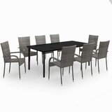  9-dijelni vrtni blagovaonski set sivo-crni | shoptok.hr