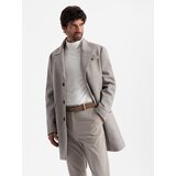 Ombre Single-breasted patterned men's coat with pockets - ash Cene