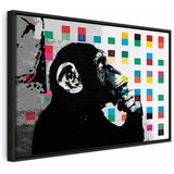  Slika - Banksy The Thinker Monkey 120x80 U crnom drvenom okviru | shoptok.hr