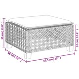  Vrtni tabure s jastukom crni 63,5x56x32 cm od poliratana | shoptok.hr