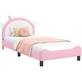 Krevet za djecu s uzglavljem Ružičasta 90 x 200 cm PU | shoptok.hr