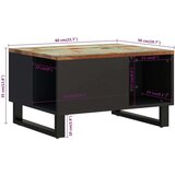 vidaXL Stolić za kavu 60 x 50 x 35 cm od masivnog obnovljenog drva | shoptok.hr