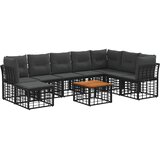  Set vanjskih sofa 9 kom. Crna i tamno siva Poliester | shoptok.hr