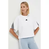 Adidas Bombažna kratka majica ženski, bela barva