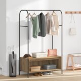 vidaXL Oblečno stojalo s policami iz umetniškega hrasta 100x44x160 cm | Shoptok.si