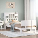 vidaXL Knjižna postelja brez vzmetnice bela 75x190 cm trdna borovina | Shoptok.si