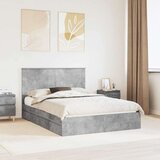  Postelja s shranjevanjem z vzglavjem Betonsko siva 150 x 200 cm, (5000106995) | Shoptok.si
