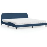  The Living Store Postelja z vzmetnico modra 200x200 cm blago - Postelja, (21457188) | Shoptok.si