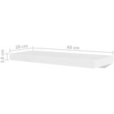  Stenske police 4 kosi 60 cm bele barve, (20621325) | Shoptok.si