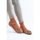Boto Ballerinas With Strap And Ornament Eco Leather Dark Beige Cadwenla | Shoptok.si