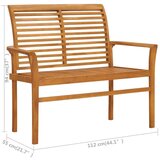 Klupa sa svjetloplavim jastukom 112 cm masivna tikovina | shoptok.hr