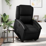 Maison Chic Električni naslanjač - Relax naslanjač s funkcijo vstajanja črno umetno usnje, (22061087) | Shoptok.si