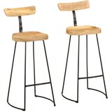 vidaXL Barski stolčki 2 črni 49x43x103 cm trden mangov les | Shoptok.si