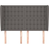  Uzglavlje s ušima sivo 147x23x118/128 cm od umjetne kože | shoptok.hr