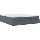  Ottoman krevet s madracem tamno sivi 160x200 cm baršun | Shoptok.si