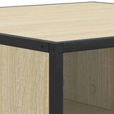 vidaXL Klubska mizica sonoma hrast 100x100x30 cm inž. les in kovina | Shoptok.si