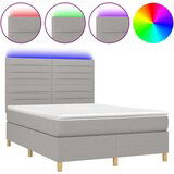  Box spring s madracem LED svjetlosivi 140x200 cm tkanina | shoptok.hr