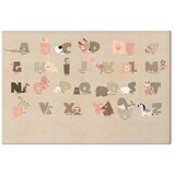  Slika - Alphabet at the Zoo - Joyful Animals and Their Names on a Beige Background 30x20 Standard | shoptok.hr