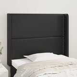  Uzglavlje s ušima crno 103x16x118/128 cm od umjetne kože | shoptok.hr