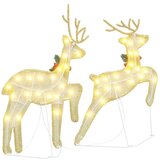 vidaXL LED jelene 2 pcs Toplo bela 45 x 19 x 65 cm blago | Shoptok.si