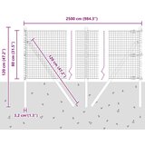 vidaXL varjena žičnata ograja z 13 stebri Zelena 0.8x25 m jeklo | Shoptok.si
