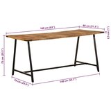 vidaXL Jedilna miza 160x80x75 cm trden mangov les | Shoptok.si