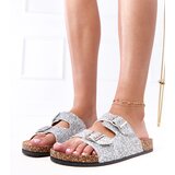  Silver Glitter Cork Sole Sandals Flotila | Shoptok.si