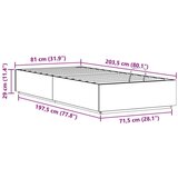  Otoman krevet s pohranom Bijeli 80 x 200 cm Masivna borovina - Bijeli 80 x 200 cm | shoptok.hr