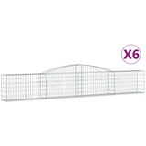  Obokana gabionska košara 6 kosov 400x30x60/80cm cinkano železo | Shoptok.si
