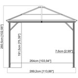  SOJAG - Aluminijski paviljon s tvrdim krovom »Ventura« - 296×296×260 cm - 8 76 m² | shoptok.hr