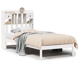 Krevet s regalom za knjige bez madraca bijeli 90x200cm borovina | shoptok.hr