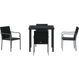  Set za blagovanje u vrtu s jastučićima 5 dijelova crni poliratan | shoptok.hr