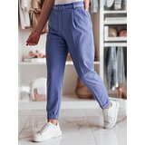 DStreet Eleganckie spodnie damskie plisowane z paskiem PLISSO błękitne | shoptok.hr