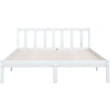 vidaXL Okvir za krevet od masivne borovine bijeli 150 x 200 cm UK King | shoptok.hr