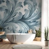  Foto tapeta - Stone Baroque Ornaments in Light Shades of Gray-Blue 150x105 Vodootporna | shoptok.hr
