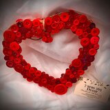 7 seas 365 ukrasno CRVENO SRCE od gumbića, 25 cm | shoptok.hr