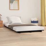 vidaXL Posteljni okvir črn 100x200 cm trdna borovina Cene