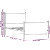 Metalni okvir kreveta s uzglavljem i podnožjem 80 x 200 cm | shoptok.hr