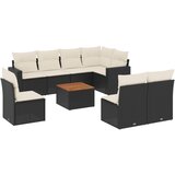 The Living Store Vrtna sedežna garnitura 9-delna z blazinami črn poli ratan - Vrtna Sedežna Garniture, (21451851) | Shoptok.si