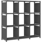vidaXL regal z 9 kockastimi policami siv 103x30x107,5 cm blago Cene