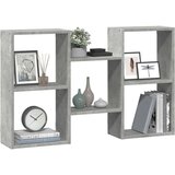 vidaXL Stenska polica betonsko siva 96x18x60 cm inženirski les | Shoptok.si