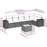  7-dijelni set vrtnih sofa od poliratana s jastucima bež | shoptok.hr