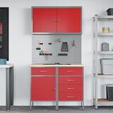  Radni ormar s ladicama 5 kom. Crvena Inženjerska drva i čelik | shoptok.hr