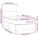 vidaXL Box spring postelja z vzmetnico LED krem 90x200 cm umetno usnje, (20937101) | Shoptok.si