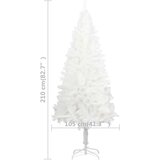 In umjetno božićno drvce s led svjetlima i kuglicama bijelo 210 cm | shoptok.hr