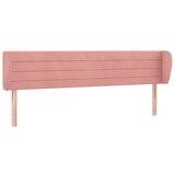  Vzglavje z ušesi roza 183x23x78/88 cm žamet, (20932327) | Shoptok.si