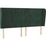  Vzglavje z ušesi temno zeleno 183x23x118/128 cm žamet, (20953082) | Shoptok.si