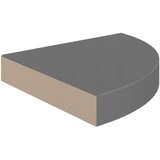 vidaXL Plutajuće kutne police 2 kom sjajne sive 25 x 25 x 3,8 cm MDF | shoptok.hr